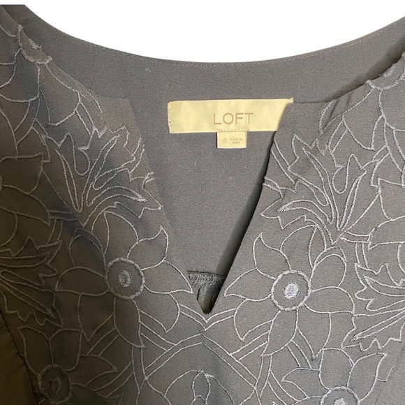 LOFT Navy Blue Long Sleeve Blouse Small - Picture 4 of 7